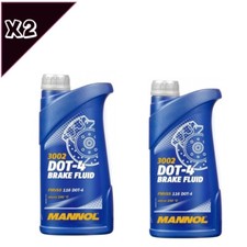 2x Mannol DOT 4 Brake & Clutch Fluid DOT4 - 1 Litre FMVSS116 DOT 4 Fast Dispatch