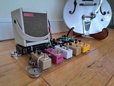 CUSTOM BACKPACK SIZED CLEAR ACRYLIC GUITAR EFFECTS PEDAL BOARD / DJ STUDIO BOARD