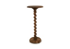 large vintage hand carved wooden barley twist Pedestal Plant stand side table ba