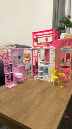 Barbie fold away house with - house,