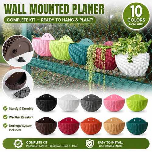 Wall mounted planter hanging - wall,