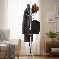 White Metal Coat Stand Garment