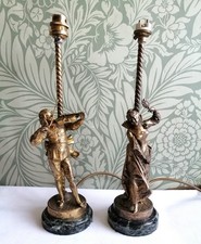Pair gilt spelter marble - on,