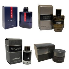 Mens Aftershave Miniature Mini Gift Travel x4 Prada Mont Blanc Spicebomb Aigner