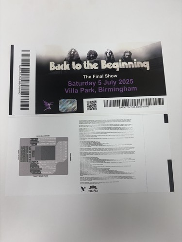 Black sabbath souvineer ticket - sabbath,