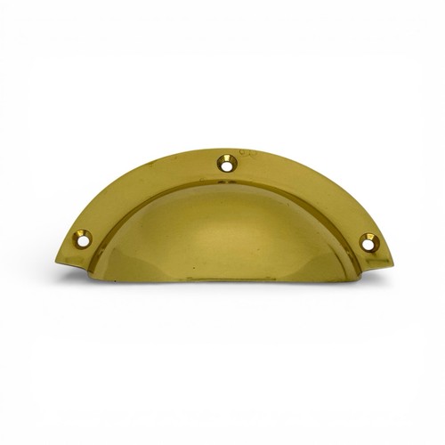 Polished brass cup pull - brass, handle