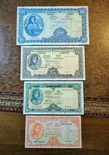 IRISH LADY LAVERY TEN SHILLING £1 £5 £10 POUND BANKNOTES PUNT IRELAND OLD MONEY
