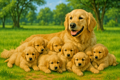 Golden retriever puppies - golden, &