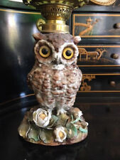 Antique owl oil lamp