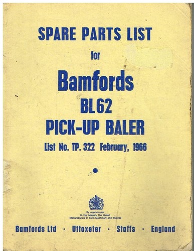 Bamford bl62 pick baler - bl62, pick-up