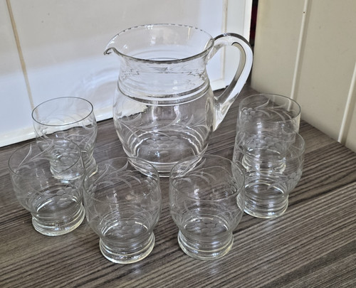 Vintage etched jug - -, &