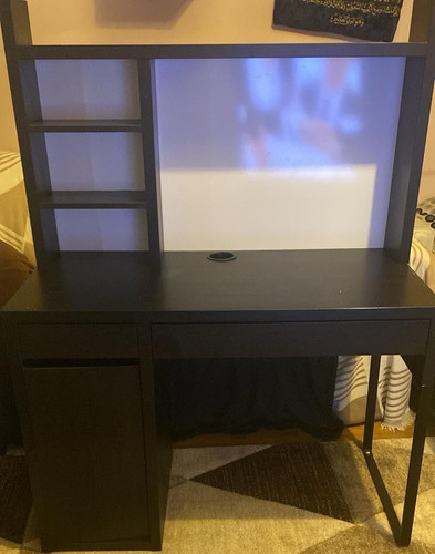Black computer desk - computer, with