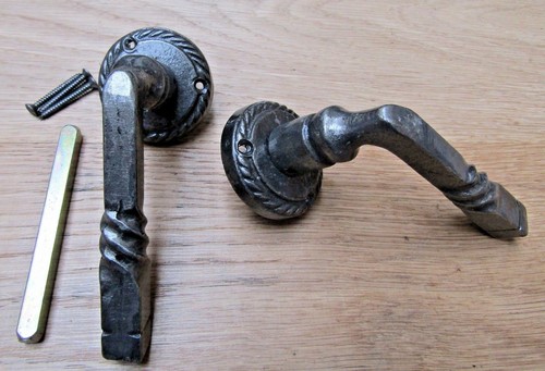 Twisted cast iron lever - , on