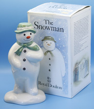 RARE ROYAL DOULTON THE SNOWMAN MONEY BOX FIGURE  ORIG BOX 8.5 INCHES TALL VGC