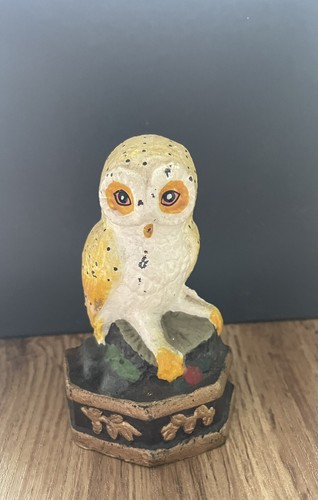 Small barn owl painted - painted, cast