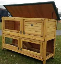 RABBIT HUTCH GUINEA PIG HUTCHES RUN RUNS LARGE 2 TIER DOUBLE DECKER CAGE RXL 