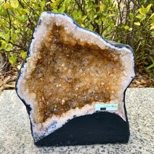 12.96LB Natural citrine geode quartz cluster crystal Cathedrals specimen Healing