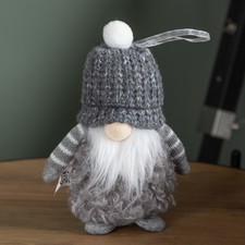 16cm Grey Gonk with Bobble Hat