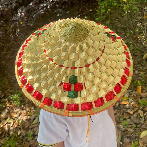 Children bamboo woven hat - bamboo,