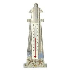 Coastal Lighthouse Thermometer Nautical Wall Hanging or Shelf Sitter  33 x 12 cm