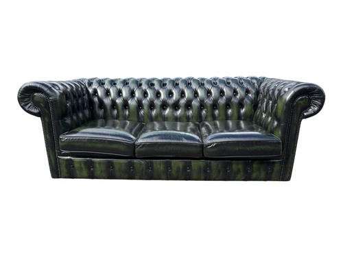 Vintage antique green leather - green,