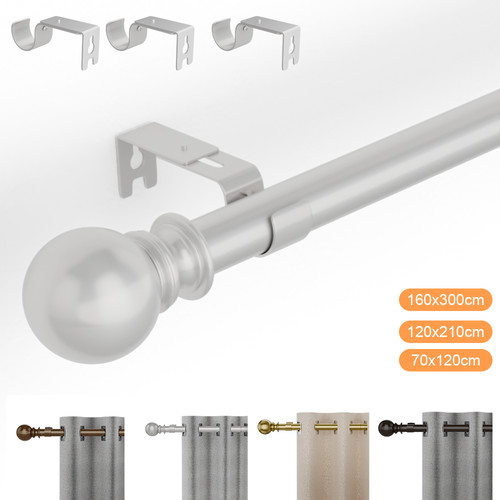 Extendable curtain poles with - curtain,