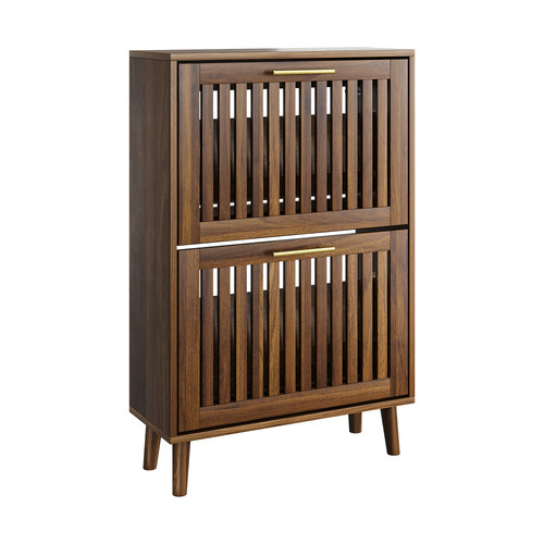 Walnut shoe cabinet flip - cabinet,