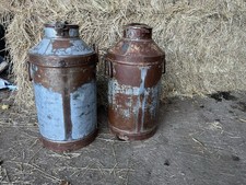 Pair Of Old Fashioned Milk Churns
