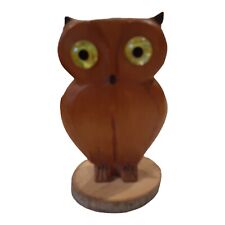 Wooden Owl Wood Carved Handmade Figurine Church Pew  1761 Weth Connecticut