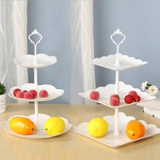 3X 3 Layer Dessert Cake Stand Plate Afternoon Tea Party Wedding Tableware Plate