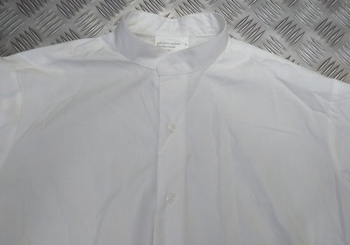 Collarless shirt army white - collarless,