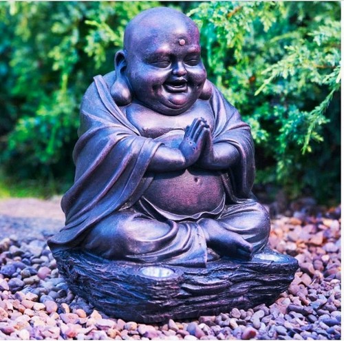 Laughing buddha resin garden - resin,