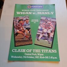 Wigan V Manly Match Programme 7th October 1987.