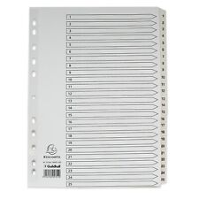 Exacompta Guildhall 25 Part White Dividers - A4 - 11 Punched Holes - MWD1-25Z