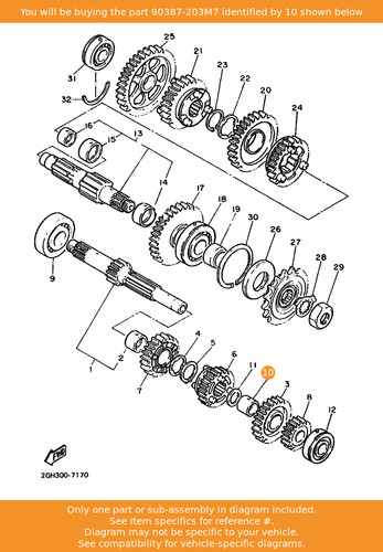 Yamaha collar 90387 203m7 - collar,, oem