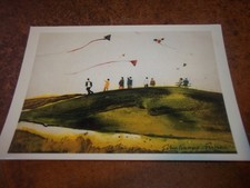 Postcard vintage Kite Flyers