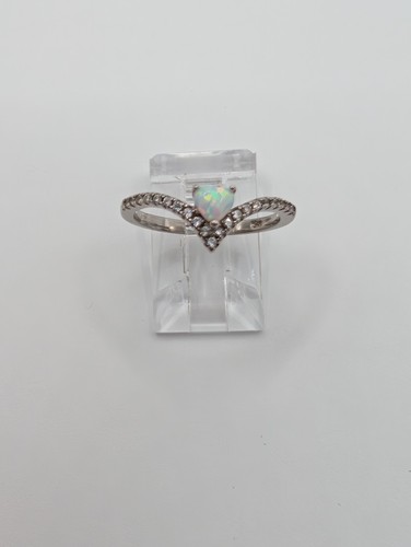 Sterling silver heart opal - silver,