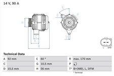 BOSCH 0 986 042 730 ALTERNATOR