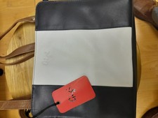 New With Tags Gigi Navy Blue and Cream Leather Shoulder/ crossbody Bag SAN6