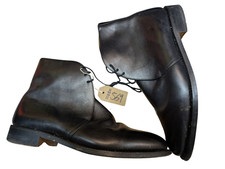 Original British Army Issue Black Leather Officers George Boots Size 10M UK #569