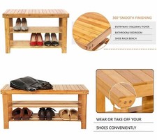 2 Tier Bamboo Shoe Rack