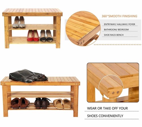 Tier bamboo shoe rack - 2,
