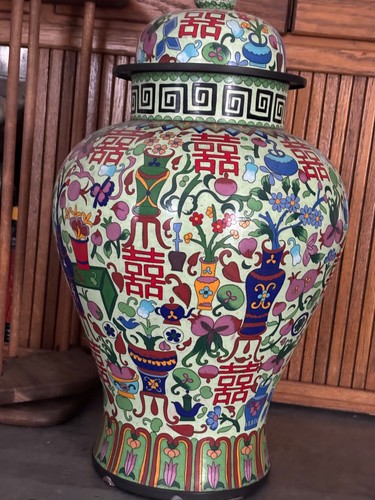 Chinese cloisonne temple - chinese,