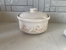 Vintage SIMPSONS OVENSTONE COOKWARE Spring Bouquet Crocus Casserole Dish & Lid