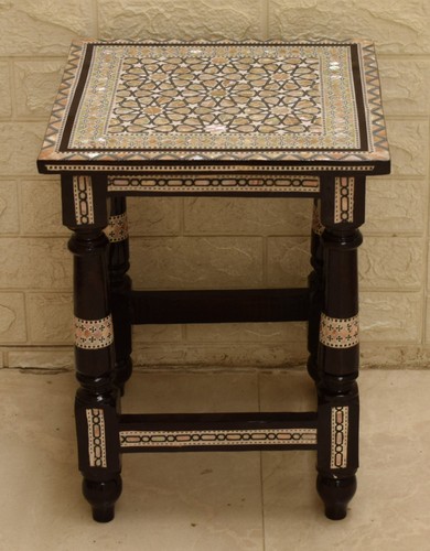 Egyptian side table - side, 14"