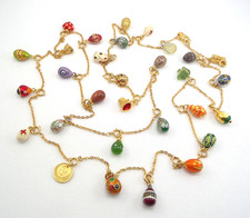 VTG Joan Rivers Faberge Egg Necklace Collation 31 Different Charms