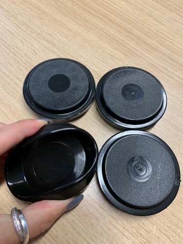 Black rubber castor cups - black,