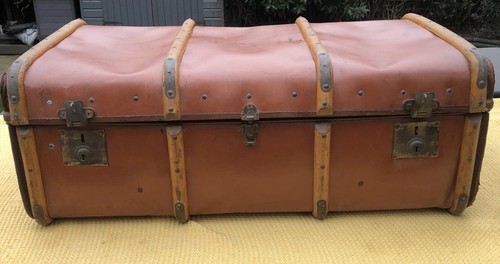 Vintage large leather and wood - large,