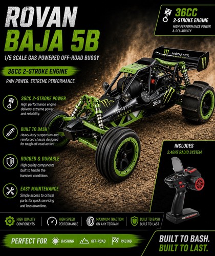 Rovan baja rc car 36cc - 5b,