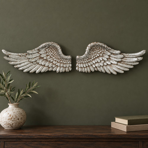 Silver angel wings ornaments - silver,